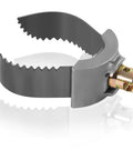 Heavy Duty Three Inch Cable Coupler Cutter Compatible With Ridgid K400 Drum And K50 Sectional Machines showing serrated blades for tough clogs.