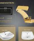 Single Hole Bathroom Sink Faucet With Single Handle Hot And Cold Water Mixer Tap For Lavatory Vanity Durable Brass Body With Chrome Finish Gold Tone diagram with installation options