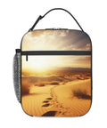 Insulated Lunch Tote With Detachable Handle For Work And Travel, Leakproof Reusable Cooler Bag with desert landscape design