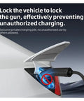Top Shelf Smart EV Charger Wall Box With Bluetooth And Wifi App Tracking Rfid Card Swipe Type Two Plug showing vehicle charging lock mechanism.