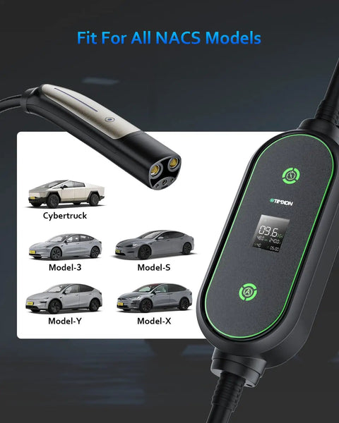 Tesla 40A Level 2 EV Charger 9.6kW 240V with 25Ft Cable NEMA 14-50 Plug and NACS Connector For Model S 3 X Y Cybertruck
