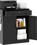 Heavy Duty 36 Inch Locking Metal Storage Cabinet With One Drawer And Adjustable Shelves For Home Garage Office School And Warehouse Durable Steel Scratch Resistant And Easy To Clean, black
