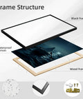 Moody Night Ocean Ghost Rowing Boat Poster Canvas Print With Gothic Minimalist Aesthetic Frame structure showing layers and hardware