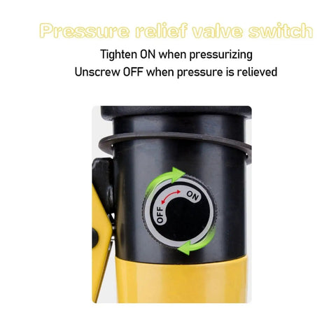 Pressure relief valve switch detail on Heavy Duty Hydraulic Rebar Cutter Tool For Concrete Construction Sites.