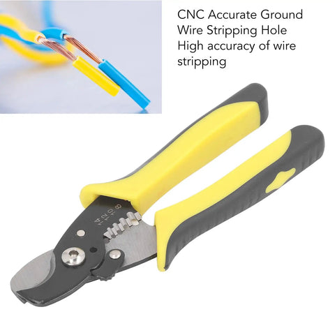 Professional Grade Heavy Duty Wire Stripper Pliers Built Tough From Premium Alloy Steel with yellow handles for precision cable prep.