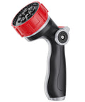 Heavy Duty Metal Hose Nozzle With Thumb Control, 7 Spray Patterns And 3 Adjustable Jet Modes, non-slip grips, side view