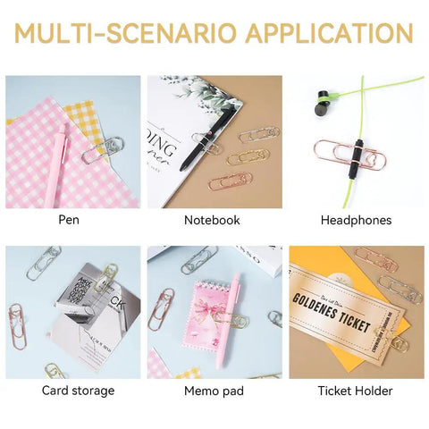 Multi-scenario application of Pen Holder Clip For Notebook And Journal Metal Pen Clips Organizer For Planner And Pencil Holder Office School Supplies In Gold Silver Rose Gold Finish Keeps Pens And Notebooks Handy And Desk Clutter Free