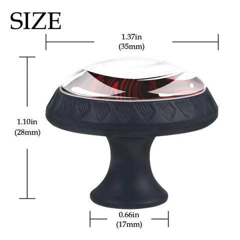 Side view of Dope Abstract Marble Textured Glass Drawer Pulls 4 Piece Set With Screws For Bathroom Kitchen And Furniture Black And Red ABS