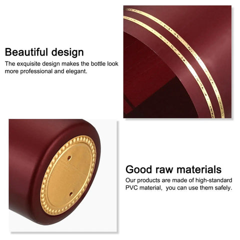 Top Shelf Pvc Heat Shrink Caps With Tear Tab For Wine Bottles 120 Piece Pack 30x60mm Red Bottle Seal showcasing elegant design details.