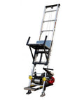 Heavy Duty 400 Pound Ladder Hoist With 28 Foot Reach, Lifan Motor Driven, Industrial Steel Rig with non-slip deck.