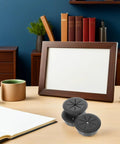 Round Desk Cable Hole Covers Grommet Kit With ABS And Rubber Material Dust Barrier For Office Desks And School Tables Easy No Fuss Wire Management Through Pass Grommets 20 Pack, black on desk