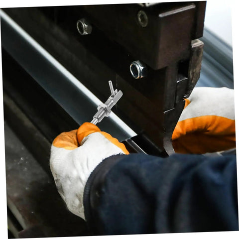 Tough Stainless Steel L Shaped Lock Stop Pin Secure Cabinet Appliance Latch Pin With Easy Slide Handle in use with hands.