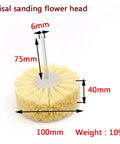 Sisal And Pig Hair Polishing Brush Wheel That Flips The Switch On Rotary Drill, 100mm diameter, for fast waxing and buffing.