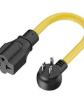 Heavy Duty Four In One NEMA Adapter Cord 12AWG For 5 15P To 5 15R 5 20R 6 15R 6 20R Indoor Outdoor SJTW Extension Cable, yellow