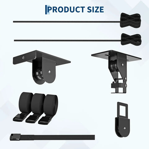 Heavy Duty Garage Ceiling Pulley System For Cargo Boxes And Large Storage Bins Overhead Hoist With 200 Lb Capacity hardware