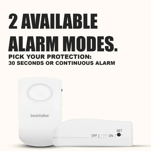 Two Pack Door Handle Alarm With 130dB Vibration Trigger, Super Loud Home Security Alarm For Doors, Keeps Nosy Intruders At Bay And Kids Safe, Great For Toddlers, Elderly, Hotels, Travel, And Bedrooms, Easy Setup. 2 alarm modes