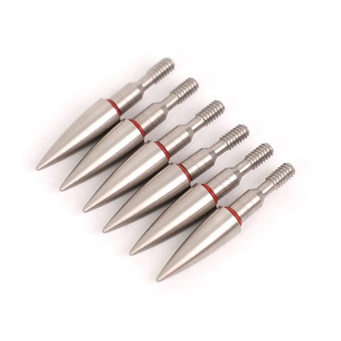 Set of Six Pack Screw In Archery Arrow Tips Field Points 70-125 Grain For Target Practice On Compound And Recurve Bow 6.2mm Shaft