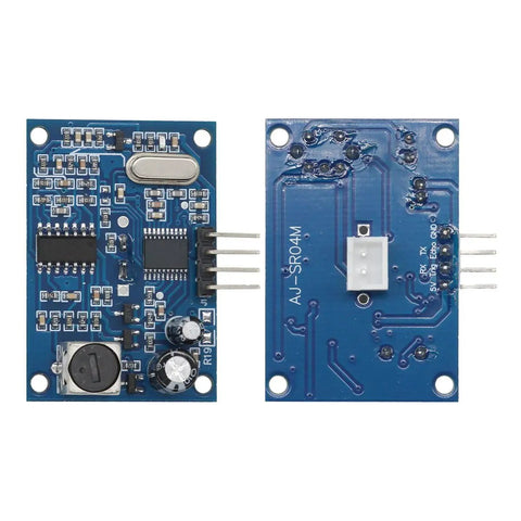 Two pieces of 4 Pack Waterproof Ultrasonic Distance Sensor Module With Wires For Arduino, 5m Range, compact 41mm by 28.5mm.