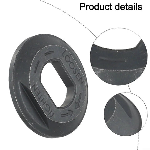 Outer Flange Clamp Washer Replacement Part For DCS391 DCS367 DCS565 Circular Saws, close-up of black steel construction