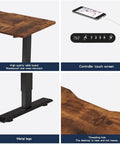 Rock Solid Electric Standing Desk With Dual Motor Lift System For Heavy Duty Home Office and Gaming Setup showing durable tabletop and metal legs.