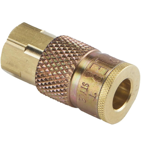 One Quarter Inch FNPT Female T Style Air Compressor Quick Connect Fitting Coupler Blue Pack Of Ten Go To Kwik Change Interchangeable
