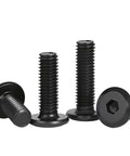 Toolbox Essential 304 Stainless Steel Hex Socket Cap Screws And Bolts 1/4 20 X 1 1/2 Inch Flat Head assortment of black bolts.