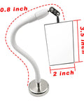 Inspection Mirror Tool With 360 Degree Swivel Adjustable Head And Telescoping Stick For Tight Spaces, close-up view with dimensions