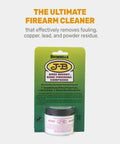 J B Bore Bright Gun Cleaner Solvent Oil Paste for Copper Lead and Powder Residue Removal Gunk Busting Dual Action Bore Cleaner and Final Polish Gunsmithing Maintenance 2 oz Jar, front packaging