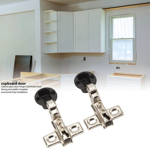 Soft Close Cabinet Hinges 26mm For Glass Doors 2 Pack Easy Install Hardware Cold Rolled Steel Durable Cabinet Door Hinges