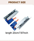 Smooth Glide Drawer Slides For Office Cabinets Pantry And Wardrobe Easy Install 1 Pair Heavy Duty Metal Runners, 20cm length
