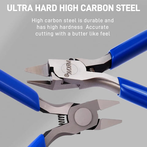 6 Piece Model Tools Kit With 4.3 Inch Precision Nipper and blue handles for plastic models, Gundam, miniatures crafting
