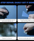Steps to use Windshield Crack Repair Kit For Cars, Glass Repair Resin For Chips, Quick Auto Glass Chip Repair, Easy DIY Patch Kit