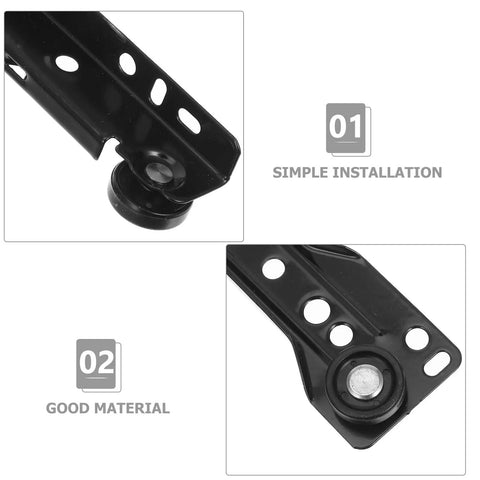 Close-up of Stainless Steel Drawer Slide Rail Replacement Kit with back plate and roller details for easy installation