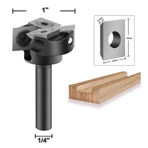 CNC Spoilboard Surfacing Router Bit 1 Inch Cutting Diameter 1 Quarter Inch Shank 2+2 Flute Pro Grade For Woodworking