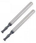 Square Nose End Mill For CNC Router Bits, 3Mm Cutting Diameter, Solid Carbide, AlTiN Coated, 2 Flute Spiral Milling Cutter, 4Mm Shank, 50Mm Total Length, HRC45 High Hardness, Beefy Quick Cut Tool, Pack Of 2