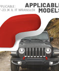 2 Pack Front Bumper Tow Hook Sleeve Covers on Jeep Wrangler in rugged terrain, silicone, waterproof, wear-resistant
