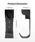 Product dimensions of the Ditch The Clutter With This Hella Sturdy Wall Mount EV Charger Holder, showing measurements and design.