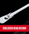 V Series Three Eighth Inch Drive Ratchet With Ninety Six Tooth Gear, Flexible Head, XL Comfort Grip, Enclosed Head Design