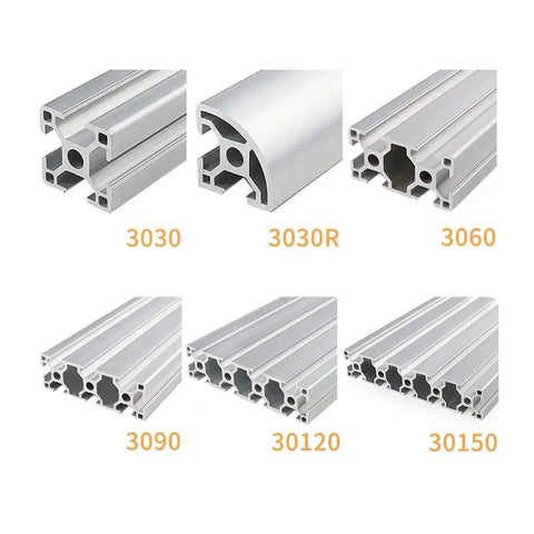 Hella Solid T Slot Aluminum Extrusion Profile Guide Rail Bar for CNC Router and 3D Printer Frame, sizes 3030, 3030R, 3060, 3090, 30120, 30150.