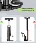 Versatile Handheld Bike Pump With Dual Presta And Schrader Valves for stable foot use, showcasing pump design and functionality.