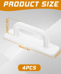 Four Pack White Peel And Stick Cabinet Handles With Premium Adhesive Backing No Drill Installation Versatile Adhesive Handles For Cabinets Closets Glass Sliding Doors Shower Doors And Windows product size illustration