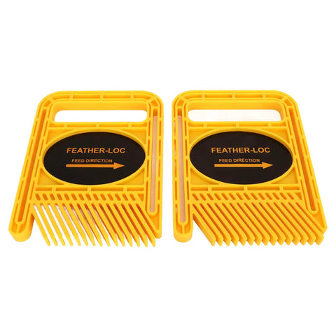 Heavy Duty 2 Pack Adjustable Featherboard For Table Saw Router Fence Band Saw Hella Stable Wedge Locking System With Extended Grip Range For Precision Woodworking In Bright Yellow ABS