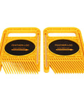 Extended Adjustable Double Featherboard For Table Saws And Router Tables Heavy Duty Abs Construction with inclined fingers in yellow.