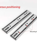 Beefy Stainless Steel Drawer Slides With Soft Close And Full Extension, Three Section Damping Track, 50 Cm Length, 2 Pack