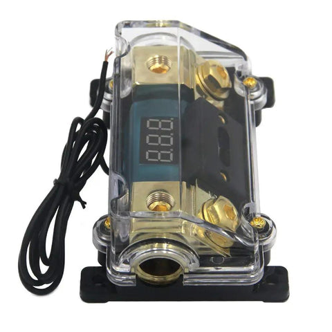 300A Inline ANL Fuse Holder With Digital Voltage Display For Car Stereo 0 GA In And Out 2 GA 4 GA Adaptable Heavy Duty Audio Protection