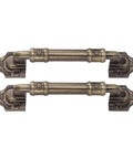 Two Piece Antique Bronze Barn Door Handles Set With Mounting Screws For Cabinets, Wardrobes, Closets And Gates