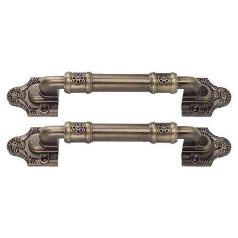 Two Piece Antique Bronze Barn Door Handles Set With Mounting Screws For Cabinets, Wardrobes, Closets And Gates