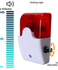 No-Fuss 110V Sump Pump Alarm With High Water Level Detector, 110dB Siren And LED Alerts, 10ft Sensor For Pools Ponds And Tanks, Quick Leak Detection To Prevent Overflow, red alarm with volume knob