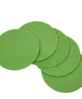Grab This Awesome 50 Pc Set Of 3 Inch Wet Dry Sanding Discs With Latex Flocking For Perfect Polish And Grind Jobs Ranging From Grit 320 To A Smooth 10K Finish On Your Tools - Green sanding discs arranged in a circular pattern.