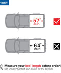 Illustration showing bed size guide for Ram 1500, highlighting correct 5'7" measurement for Soft Roll-Up Tonneau Cover For Ram 1500 2019 To 2026